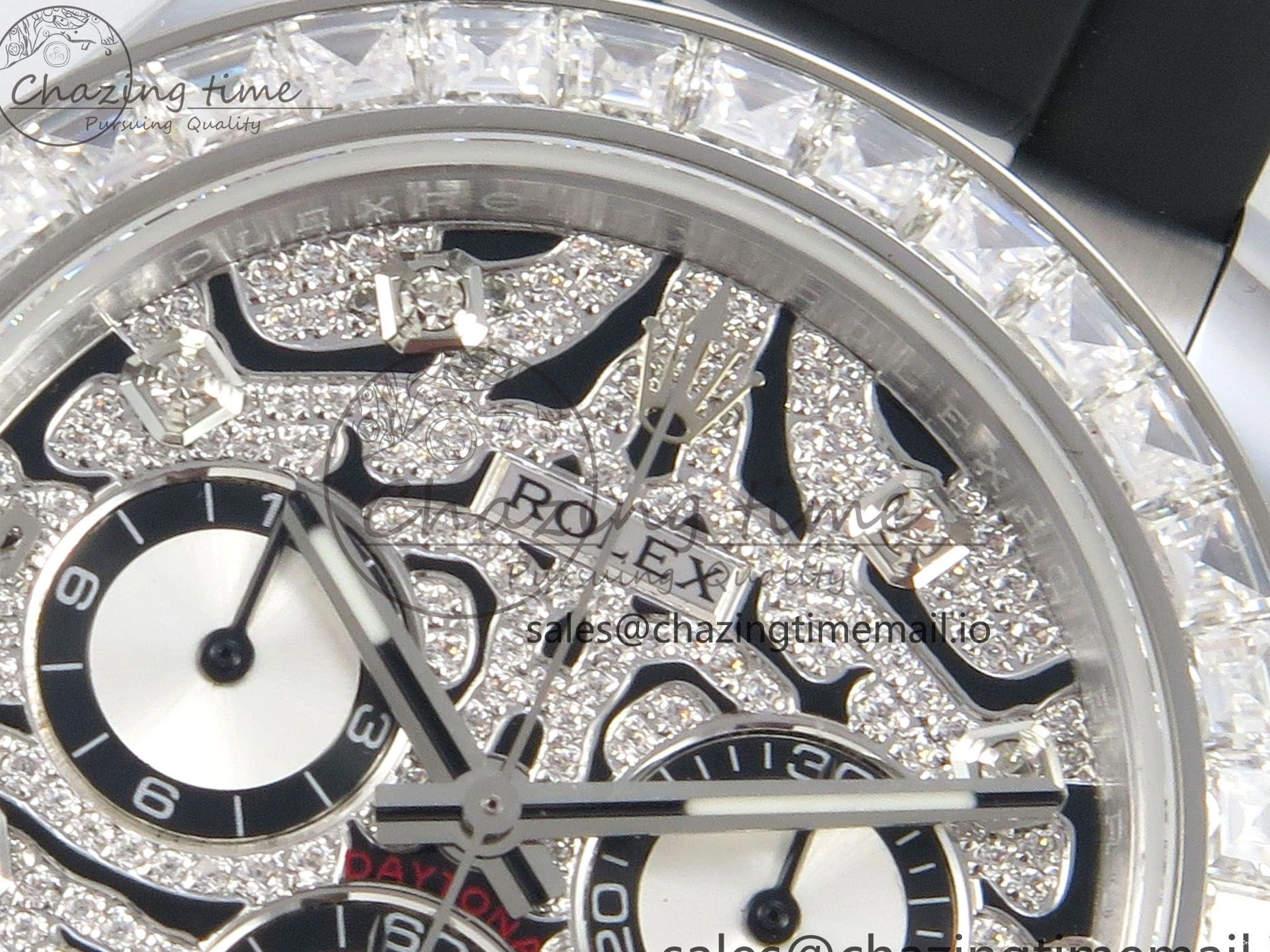 0207 Elegant Daytona 116589TBR ‘Eye Of The Tiger’ SS 3CF 1:1 Best Edition Tiger Diamonds Dial on Oysterflex Strap SH4130 V2 (Mod Version) 49